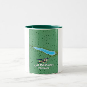 Lake McConaughy Nebraska Reiseplakat Zweifarbige Tasse