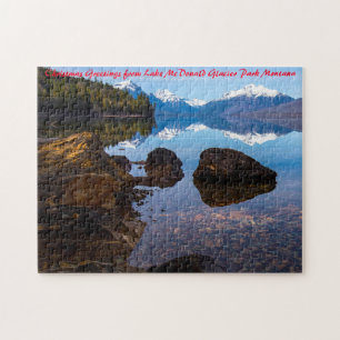 Lake McDonald Glacier Park. Weihnachtsgrüße Puzzle