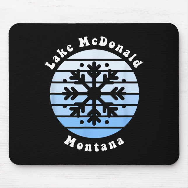 Lake Mcdonald Montana Snowflake Weihnachten Winter Mousepad (Vorne)