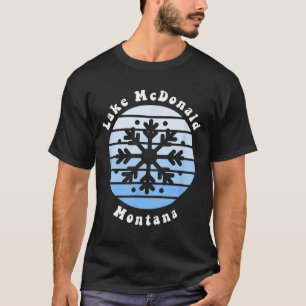 Lake Mcdonald Montana Snowflake Weihnachten Winter T-Shirt