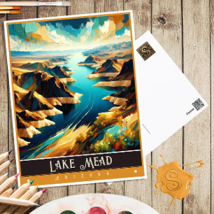 Lake Mead, Alaska Vintage Gemälde Postkarte