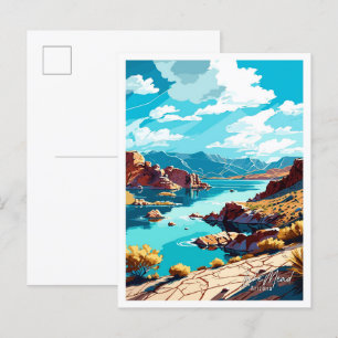 Lake Mead Arizona Kunst Vintage-Reiseillustration Postkarte