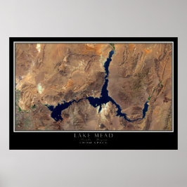 Lake Mead Nevada - Arizona Satellite Poster Karte