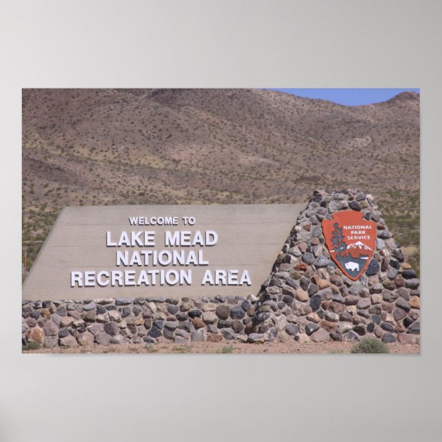 Lake Meade Erholungsgebiet Schild Plakat (Vorne)