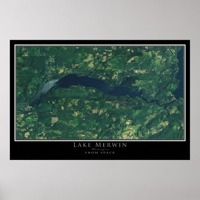 Lake Merwin Washington Satellite Poster Map (Vorne)