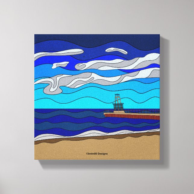Lake Michigan - Canvas Print (10"x10") Leinwanddruck (Vorderseite)