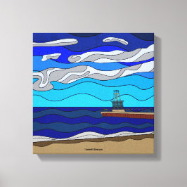 Lake Michigan - Canvas Print (12"x12") Leinwanddruck