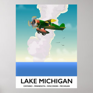 Lake Michigan Flugreiseplakat Poster