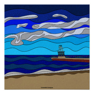 Lake Michigan - Glänzendes Poster 20"x20"