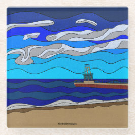 Lake Michigan - Glass Untersetzer