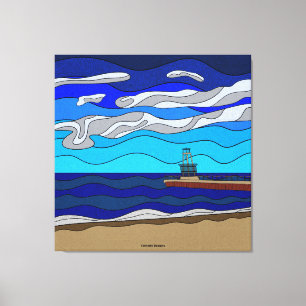 Lake Michigan - Leinwanddruck (101x101 cm)