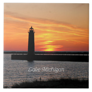 Lake Michigan Lighthouse Fliese