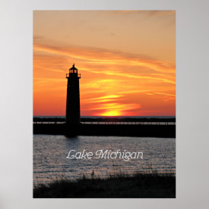Lake Michigan Lighthouse Poster