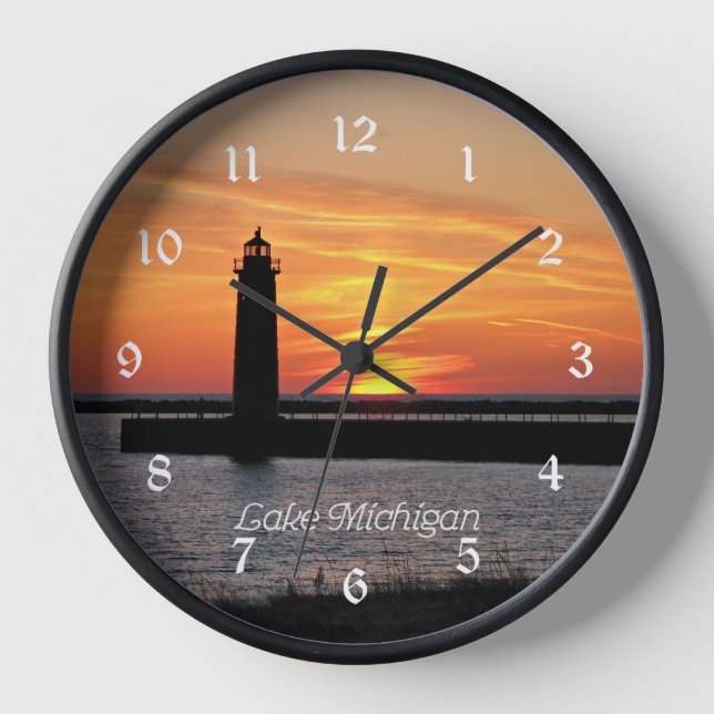 Lake Michigan Lighthouse Uhr (Vorderseite)