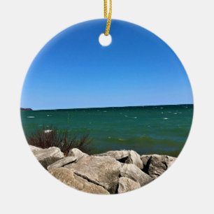 Lake Michigan, Port Washington, WI Keramik Ornament
