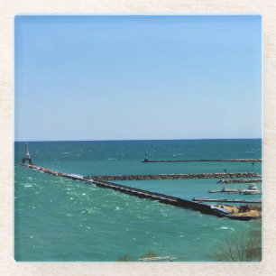 Lake Michigan, Port Washington, Wisconsin Glasuntersetzer