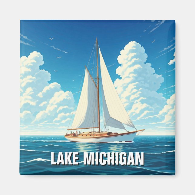 Lake Michigan Sailboat Magnet (Vorne)