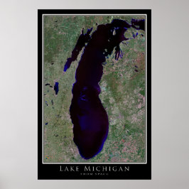 Lake Michigan Satellite Poster Karte