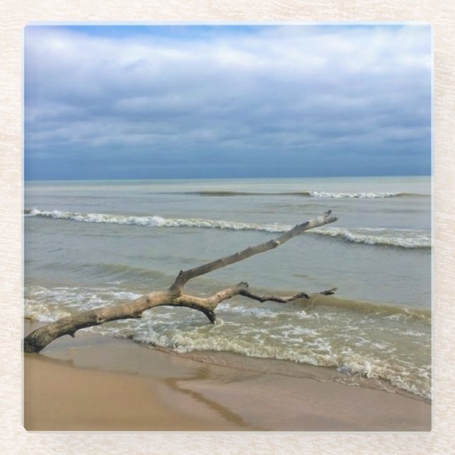 Lake Michigan, Sheboygan, Wisconsin Glasuntersetzer (Vorderseite)