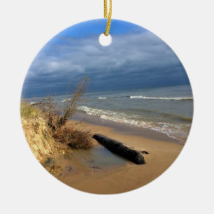 Lake Michigan, Sheboygan, Wisconsin Keramik Ornament