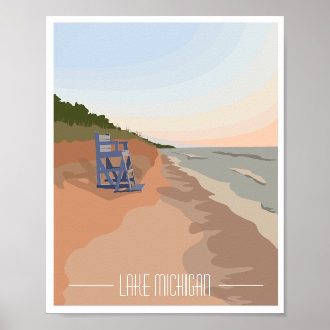Lake Michigan Shoreline Poster, 8"x10" Poster (Vorne)
