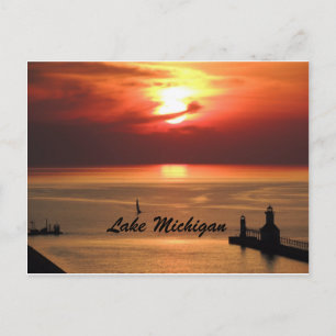 Lake Michigan Sunset Postcard Postkarte