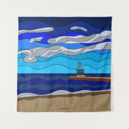 Lake Michigan - Tapestry (57"x57") Wandteppich