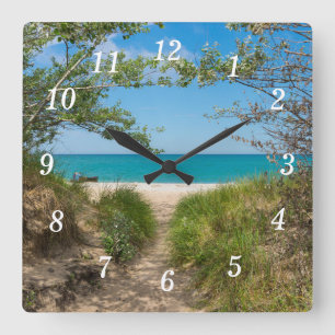 Lake Michigan Tranquility Wall Quadratische Wanduhr