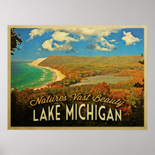 Lake Michigan Vintag Poster
