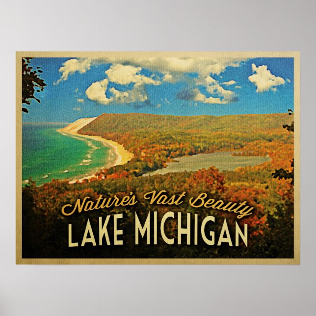 Lake Michigan Vintag Poster (Vorne)
