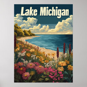 Lake Michigan Vintage Poster