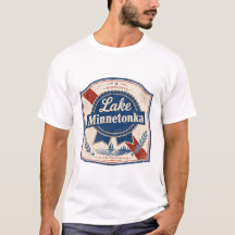 Lake Minnetonka Vintage-Abzeichen-T-Shirt