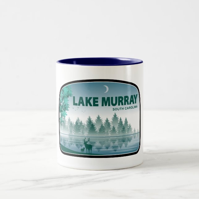 Lake Murray South Carolina Deer Zweifarbige Tasse (Mittel)