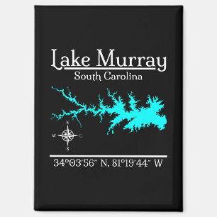 Lake Murray South Carolina Karte Koordinaten Kunst Magnet