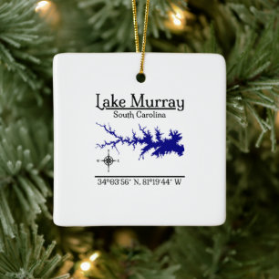 Lake Murray South Carolina Quadratischer Kartenkoo Keramikornament