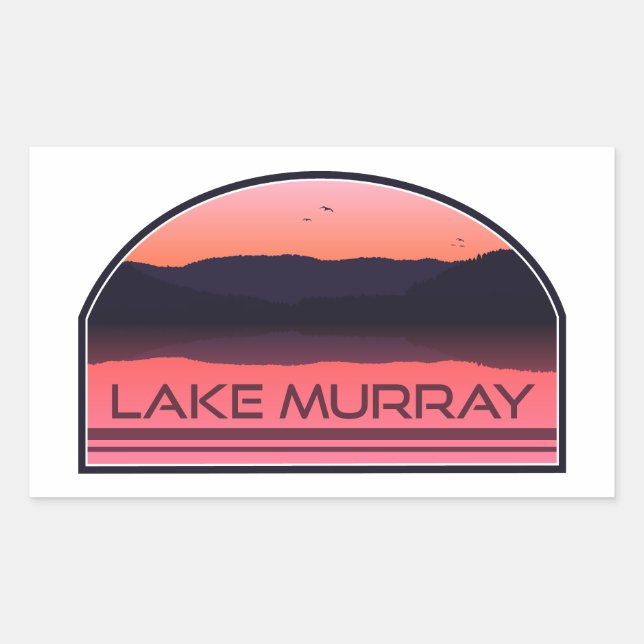 Lake Murray South Carolina Red Sunrise Rechteckiger Aufkleber (Vorderseite)