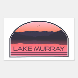 Lake Murray South Carolina Roter Sonnenaufgang Rechteckiger Aufkleber