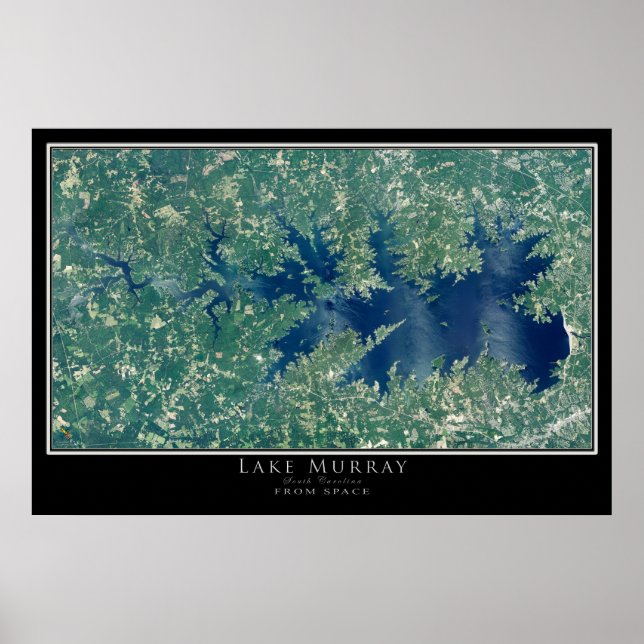 Lake Murray South Carolina Satellite Poster Karte (Vorne)