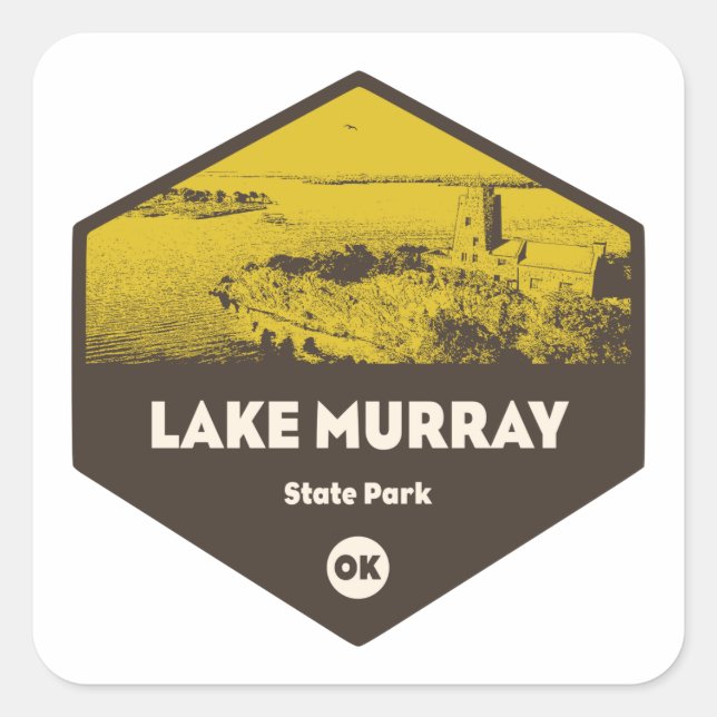 Lake Murray Staat Park Oklahoma Quadratischer Aufkleber (Vorderseite)