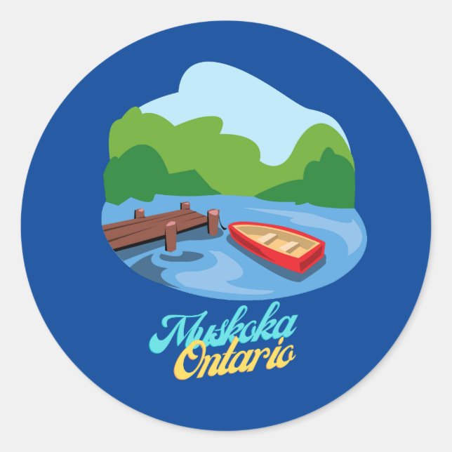 Lake Muskoka Ontario Kanada Runder Aufkleber (Vorderseite)
