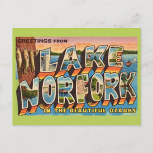 Lake Norfork Retro-Postkarte Postkarte