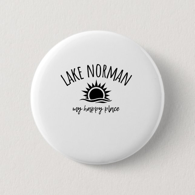 Lake Norman mein glücklicher Ort Nc Bootfahren Ang Button (Vorderseite)