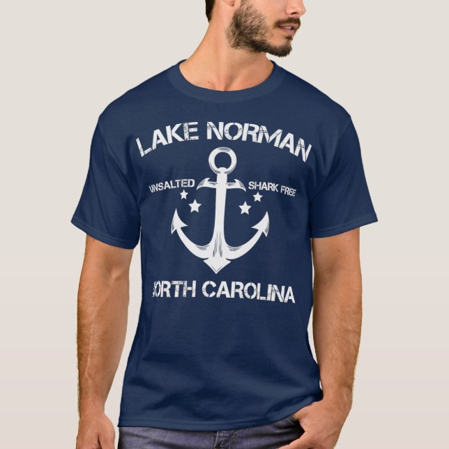 LAKE NORMAN NORTH CAROLINA Funny Fishing Camping T-Shirt (Vorderseite)