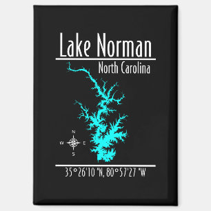 Lake Norman North Carolina Karte Koordinaten Magne Magnet