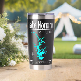Lake Norman North Carolina Karte Koordinaten Tumbl Thermobecher