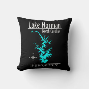 Lake Norman North Carolina Karte Wurfkissen Kissen