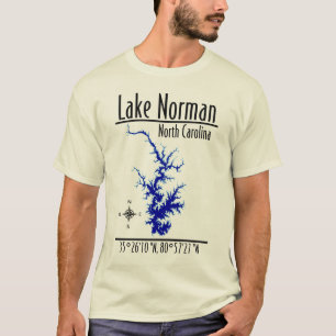 Lake Norman North Carolina Umrisskarte T-Shirt