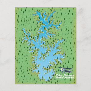 Lake Norman South Carolina Retro-Karte Poster Flyer