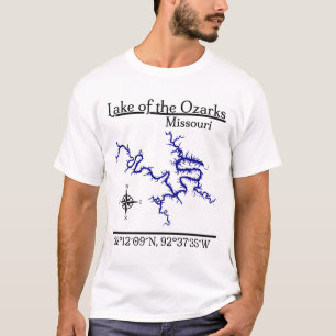 Lake of the Ozarks Missouri Karte Koordinaten T-Shirt