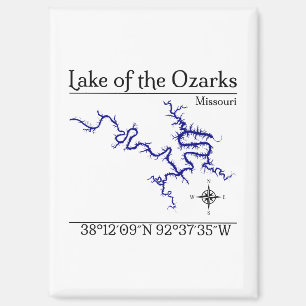Lake of the Ozarks Missouri Karte Kühlschrankmagne Magnet